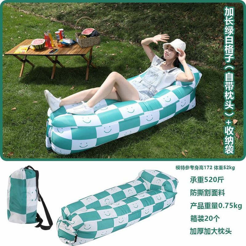 Canapé de plage gonflable portable, canapé à air paresseux, lit d'extérieur, outil de déjeuner, assistant de festival de musique, sièges gonflables