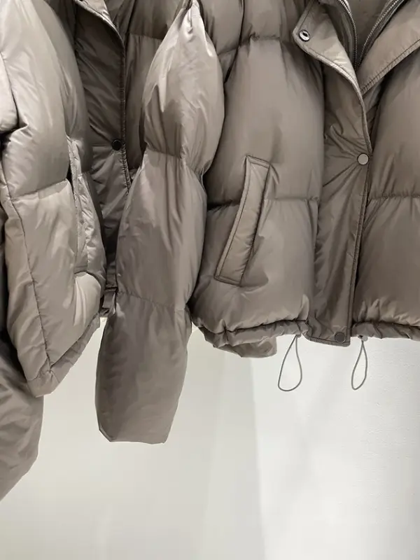 Moda jesienna i zimowa z dzianiny z kołnierzem kurtka puchowa damska krótki pogrubiony kurtka pikowana płaszcz zimowy