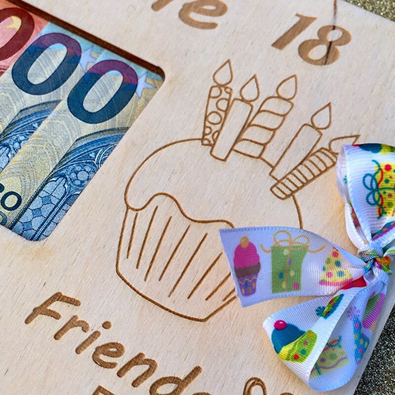 Caja de regalo de dinero de madera personalizada, caja de regalo de cumpleaños para dinero en efectivo, sobre, Idea de regalo de dinero, duradero, fácil de usar