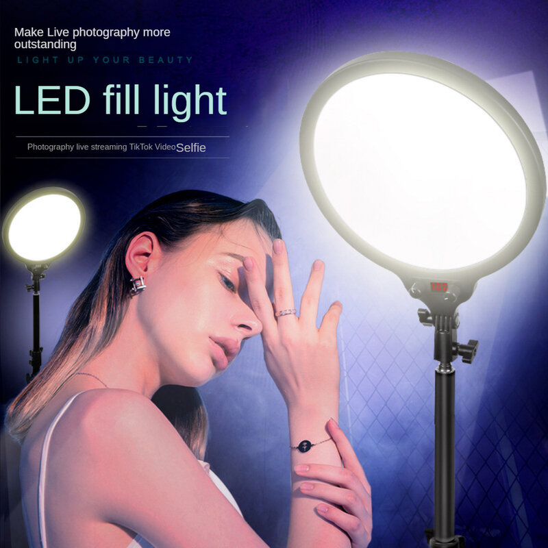LED 필 라이트용 브래킷, LED 비디오 라이트, 10 "링 라이트, 색상 및 밝기 조절 가능, 배경 조명, 3000K-6000K