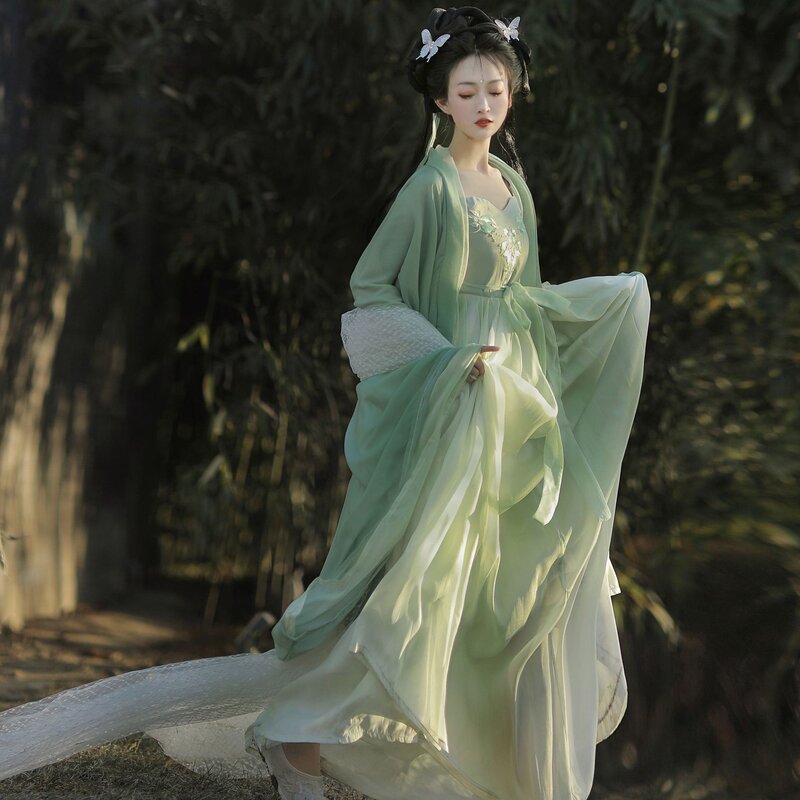 Однотонный костюм Хань, женское платье для взрослых в старинном стиле, длина груди, юбка в китайском стиле для студентов, элегантный повседневный и весенний стиль в старинном стиле