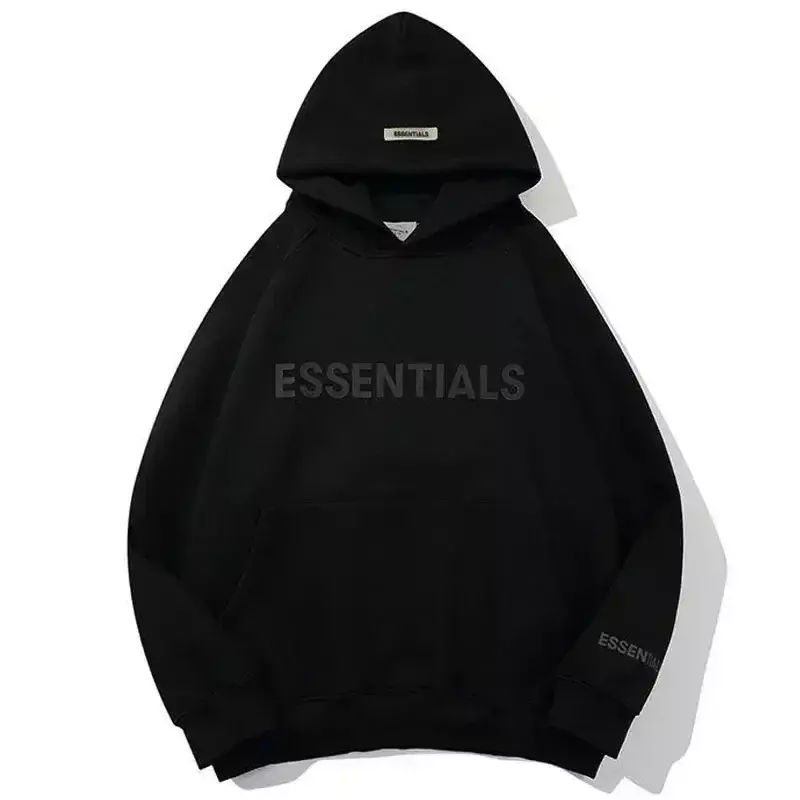 Essentials 남녀공용 후드 맨투맨, 유니섹스 스웨터, 글자와 로고, 하이 퀄리티, 힙합 스타일, 라지 사이즈