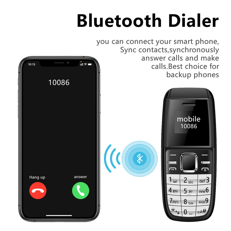Servo bm200 mignon Mini téléphone double Sim Bluetooth Dial - up réveil mp3 Magic Voice Blacklist enregistreur d'appel automatique portable