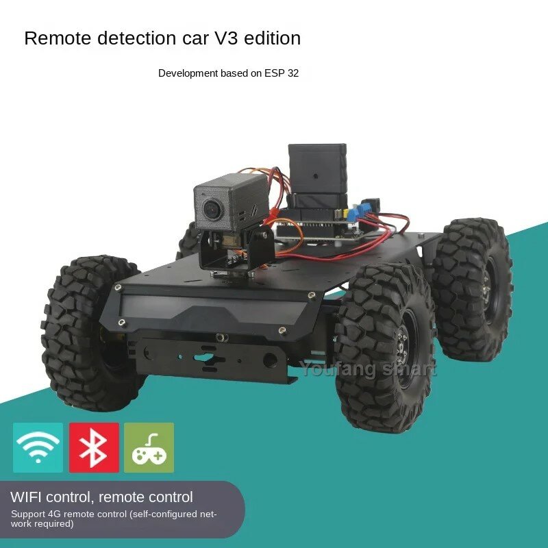 4WD RC tangki VIdeo nirkabel, troli Motor mendukung Robot 4G untuk Robot C ++ DIY Kit Vscode dapat diprogram