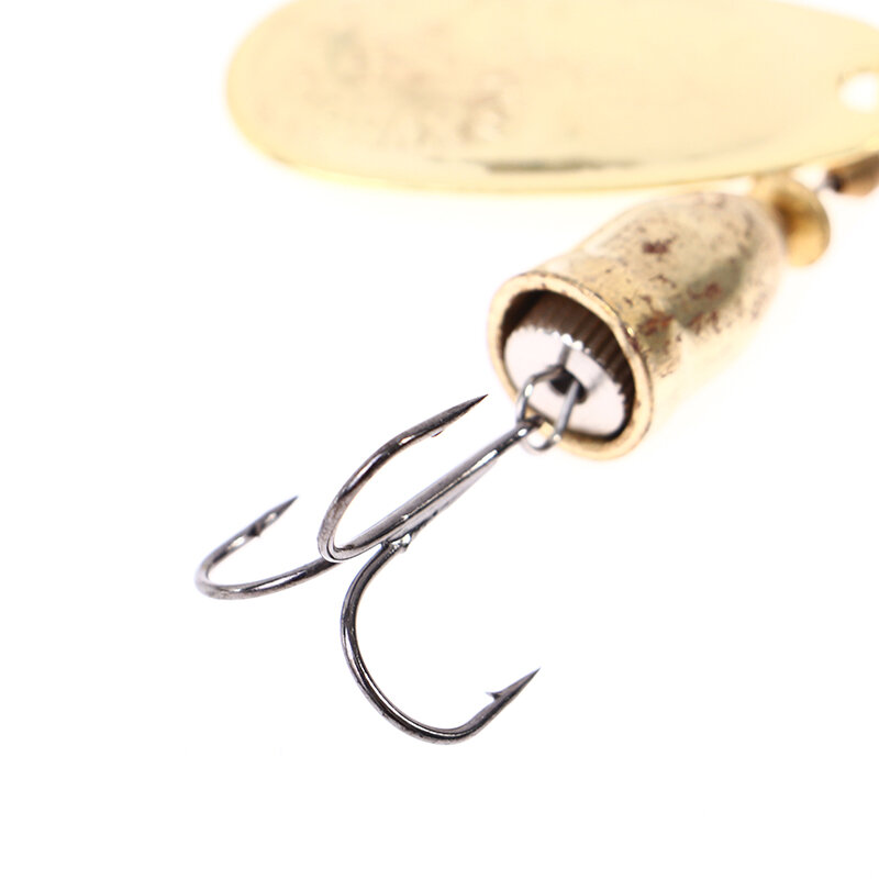 Blade Rotating Spinner Metal Lure Brass Artificial Spoon Bait Fishing Tackle
