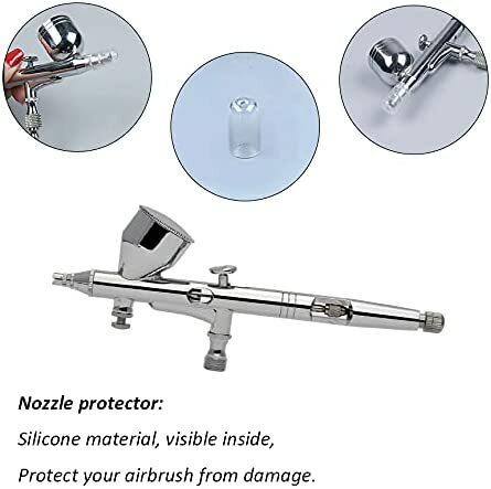 JOYSTAR-repuestos para aerógrafo de 10 piezas, aguja de 0,2mm, Protector de boquilla y aguja para aerógrafo