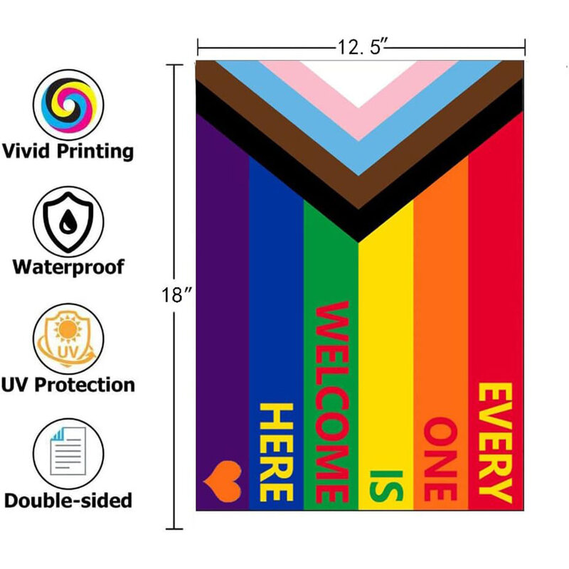 LGBT 야외 장식 깃발, 뒷마당 잔디 파티오용 양면 마당 깃발