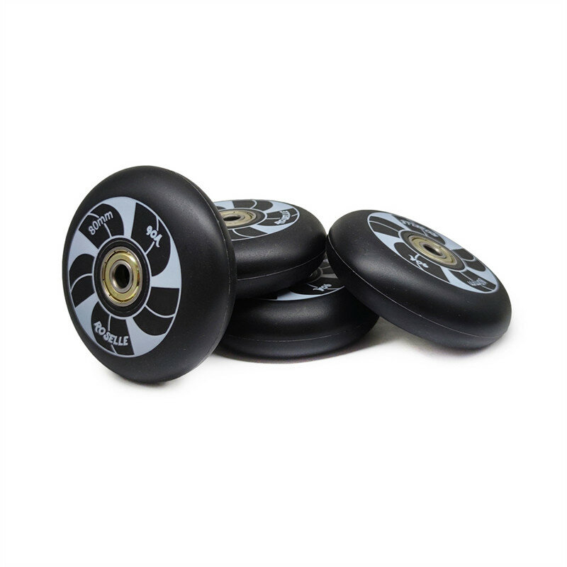 Neumático de patines en línea con 72mm, 76mm, 80mm, blanco y negro, Slalom FSK, ruedas de patinaje sobre ruedas abec7 608, 90A