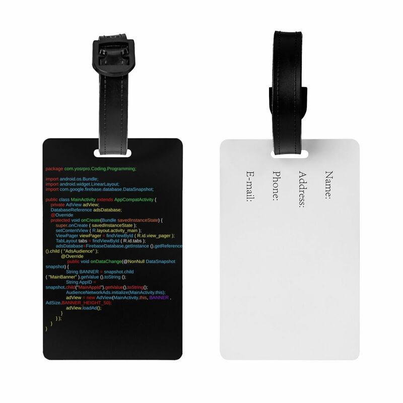 Real Life Coding Programming Luggage Tags for Suitcases Hacker Programmer Code Privacy Cover Name ID Card