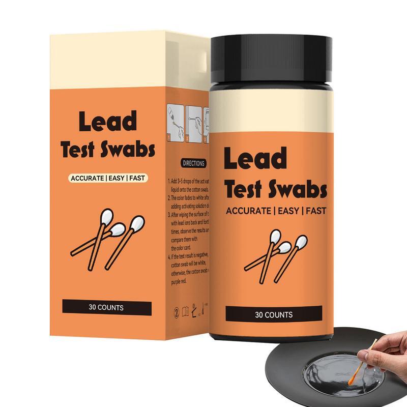 Lead Test Swabs 30pcs kit uji timbal instan untuk hasil cepat dalam 30 detik tes timah instan untuk plester kayu dicat