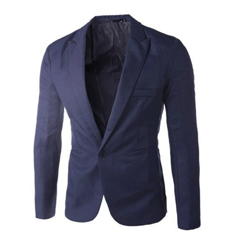 Veste d'affaires légère pour hommes, manteau d'affaires à revers élégant pour hommes, veste d'été formelle avec boutons simples