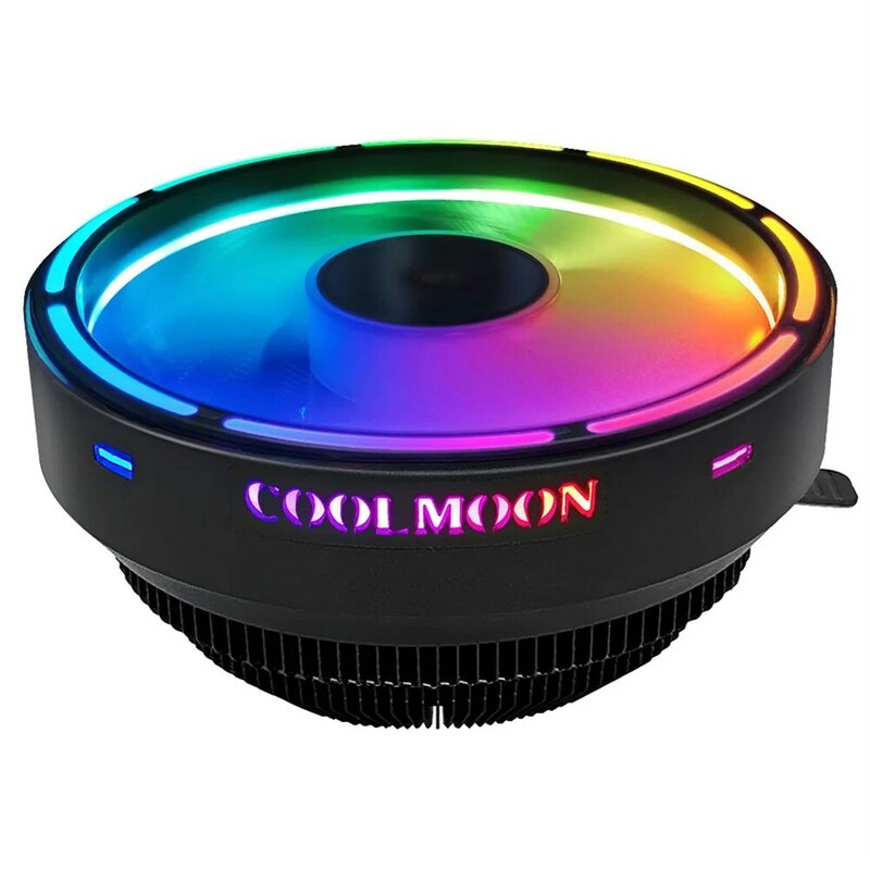 Кулер COOLMOON для процессора, компьютерный радиатор с 17 режимами освещения, RGB-подсветка