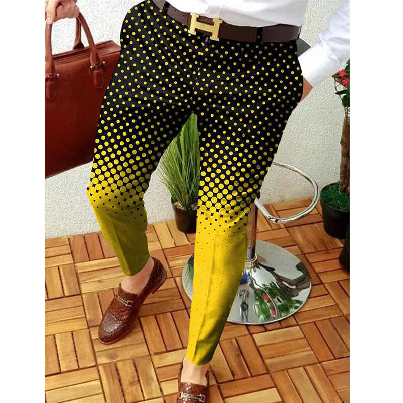 Pantalones de lápiz con estampado para hombre, traje informal de cintura media, moda urbana, 28 colores, primavera y otoño