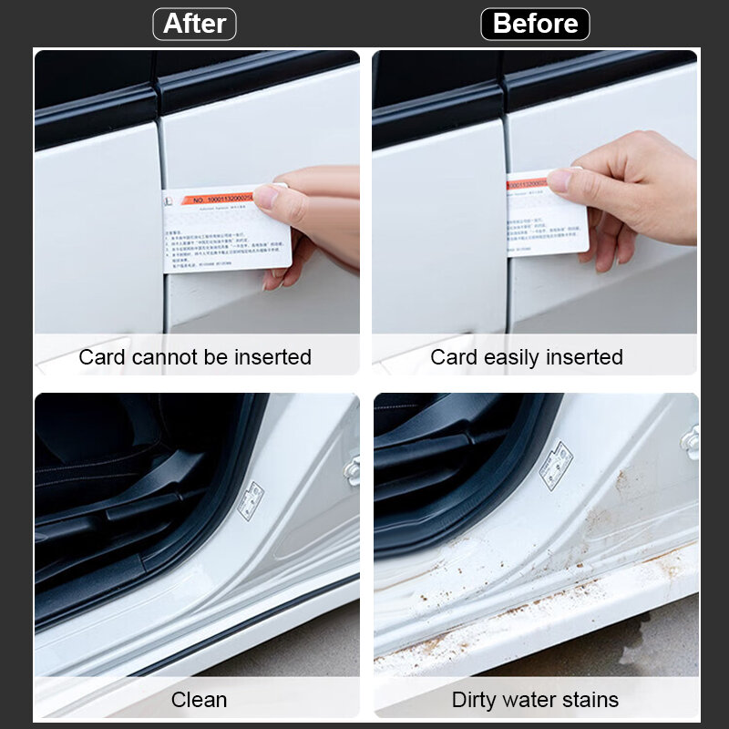 Addensare strisce di tenuta della portiera dell'auto a doppio strato isolamento in gomma resistente alle intemperie adesivo adesivo adesivo resistente sul lato della porta impermeabile