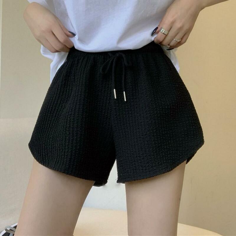 Women Shorts Soft Breathable Women's Summer Shorts with Drawstring High Elastic Waist for Beach Sports Jogging A-line Solid