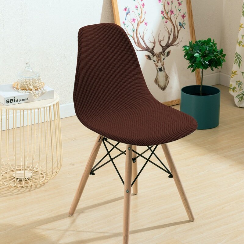 Jacquard impermeável shell cadeira capa, curto assento traseiro capas, escandinavo, ajustável, sala de jantar, bar festa
