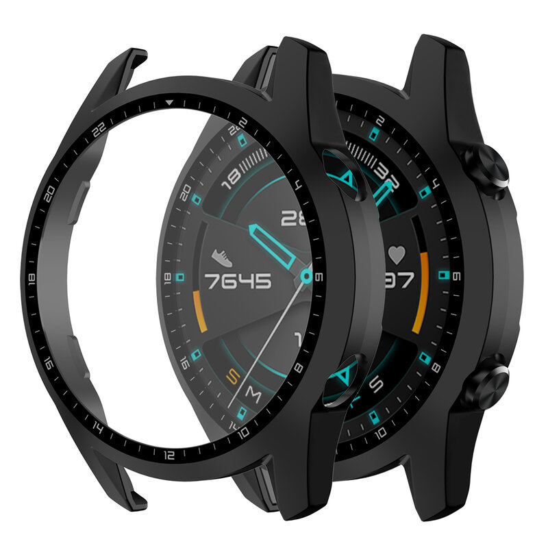 3個強化ガラスhuawei社腕時計GT2 46ミリメートルカバーフルカバレッジバンパーhuawei社腕時計gt 2 46ミリメートルシェル