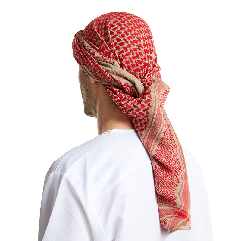 ผ้าขนหนูฮัจญ์ลายตารางหมากรุกคุณภาพสูงขนแกะมุสลิม55นิ้วสำหรับผู้ชายตะวันออกผู้ใหญ่ฟรีไซส์140*140ซม.