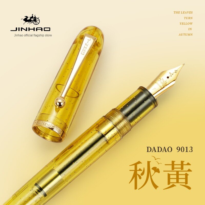 Jinhao 9013 pulpen akrilik warna detak jantung, pena kaligrafi elegan mewah, perlengkapan alat tulis kantor sekolah