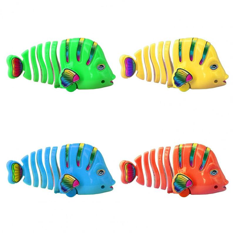 Plastic Wind-up Toy Educational Wind-up Fish Toy for Kids Clockwork Toy for Children Infant with Swinging Motion Portable Fun