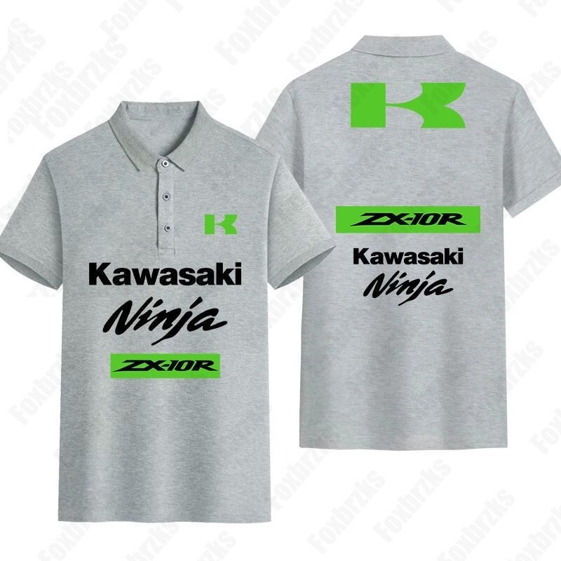24/25 Summer Boy Japan Kawasaki 3D Camouflage Printed Polo Shirt Men's Cycling Short Sleeve Kid/Adult Motorcycle Training Top