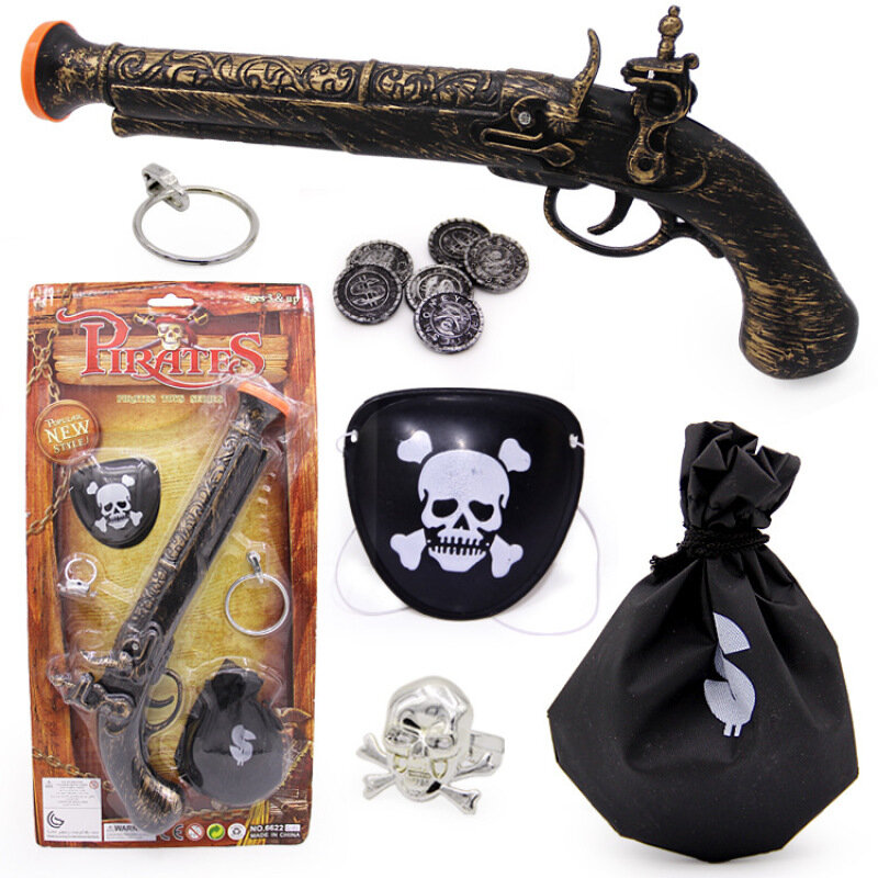 Halloween Pirate Gun Children's Plastic Toy Gun Set Cosplay Pirate Kids Gift
