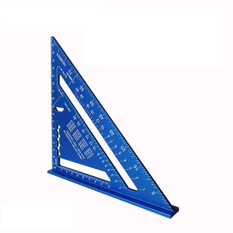 Треугольная плотничная квадратная линейка из алюминиевого сплава, 7 дюймов, 90 °, треугольная, мерные квадратные строительные инструменты