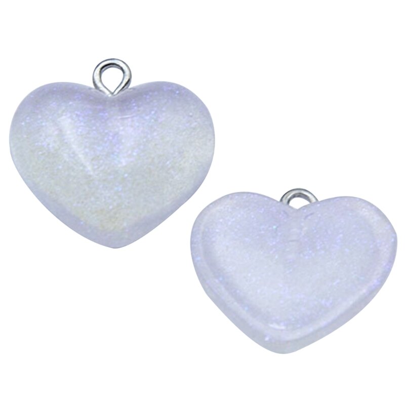 Ciondolo a cuore scintillante Perline a cuore Accessori a cuore scintillante Materiale in resina Ciondolo a cuore Ciondolo a per