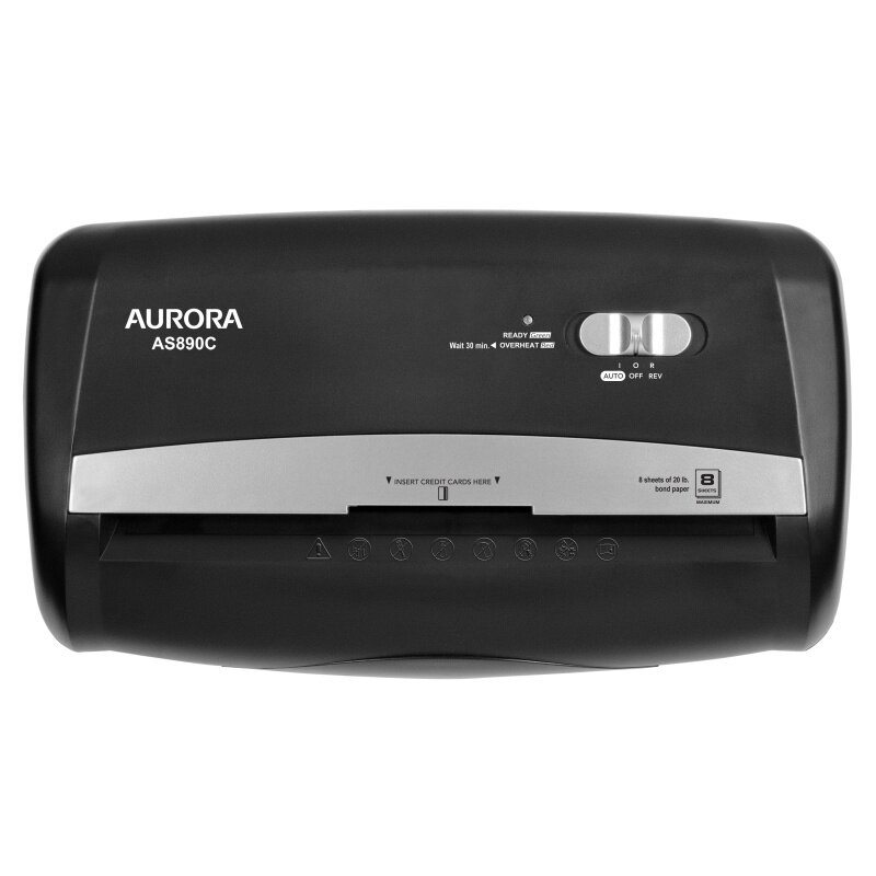 Aurora GB-trituradora de papel de corte cruzado, 8 hojas, negro