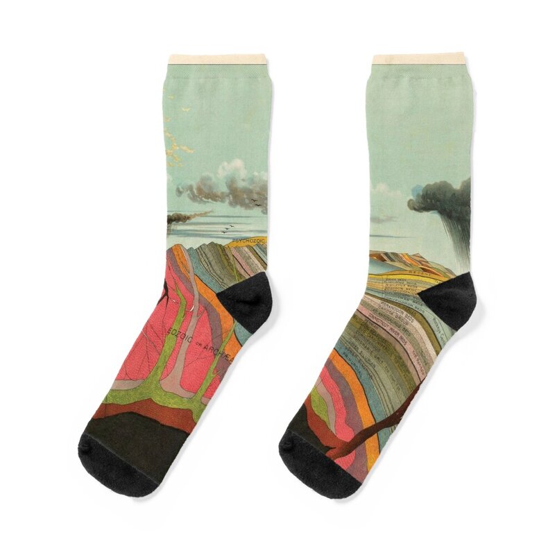 Винтажные геологические носки 1893, оригинальные спортивные и повседневные новинки, теплые зимние мужские носки для девочек