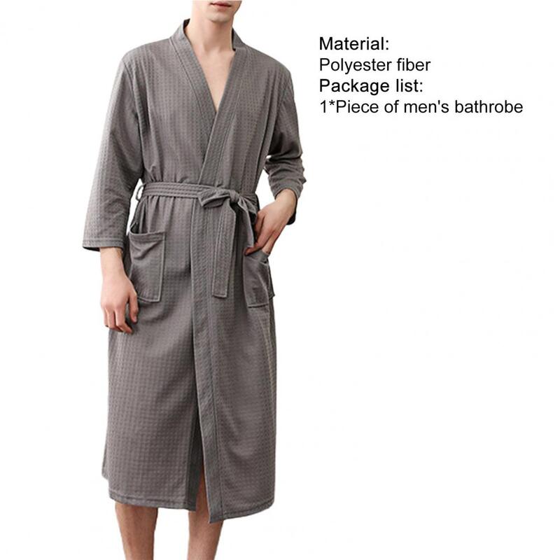 男性用無地Vネックカーディガン,着物バスローブ,吸収性特大パジャマ