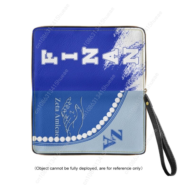 Zeta Amicae-cartera larga de cuero sintético para mujer, billetera de lujo con cremallera personalizada, a la moda