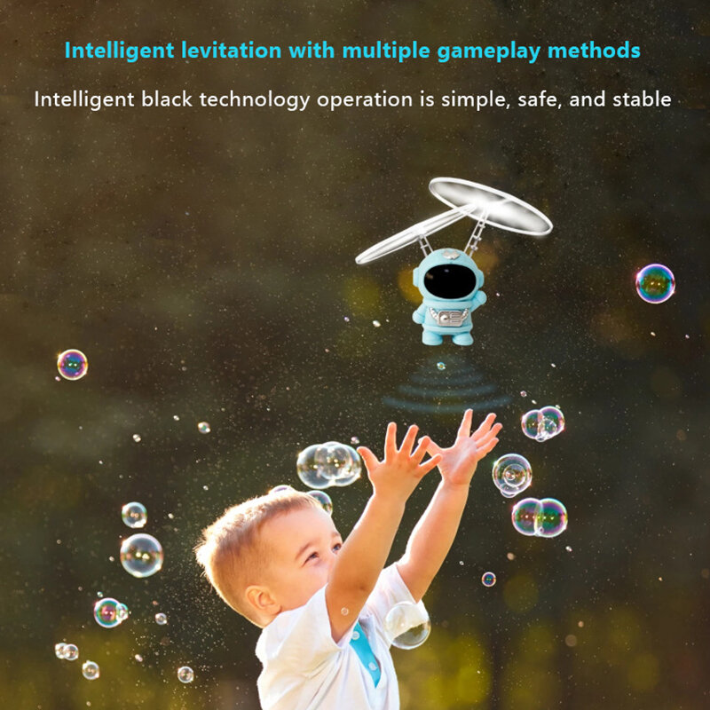 Mainan anak-anak manusia kawat bola putar kendaraan pesawat induksi astronot gerakan bercahaya levitasi inovatif dan praktis