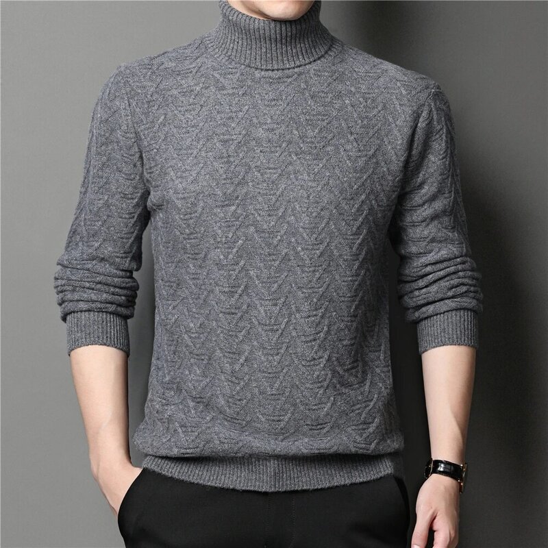 COODRONY Marke 100% Merino Wolle Rollkragen Pullover Männer Kleidung Herbst Winter Neue Ankunft Dicke Warme Kaschmir Pullover Männer Z3049