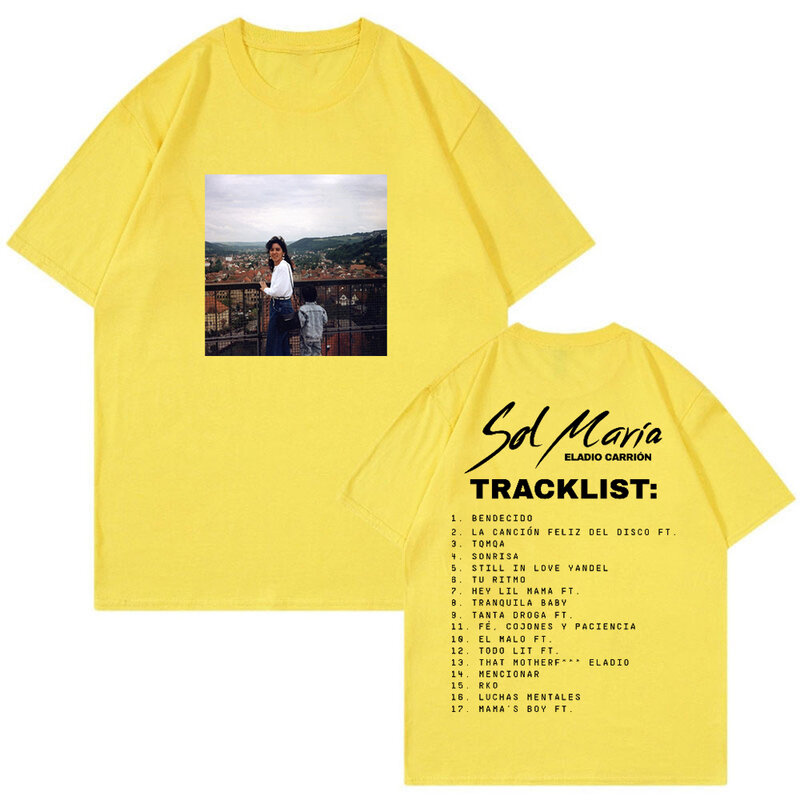 Eladio Carrion Sol Maria Album T-Shirt 2024 Tour Merch Crewneck Korte Mouw T-Shirt Dames Streetwear Mode Kleding