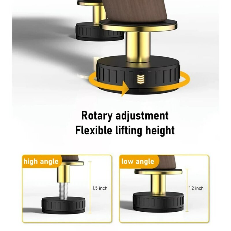 Alfombrilla de pie de elevación para muebles, cubierta de tubo de elevación ajustable, redonda, sin perforaciones