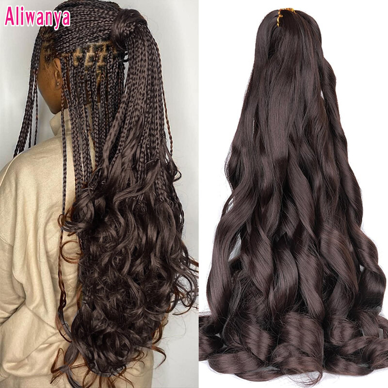 Loose Wavy Spiral Curl Braids Hair Extensions Synthetic Curl Hair French Curls Braiding Hair Pre Stretched Bouncy Braiding Hair