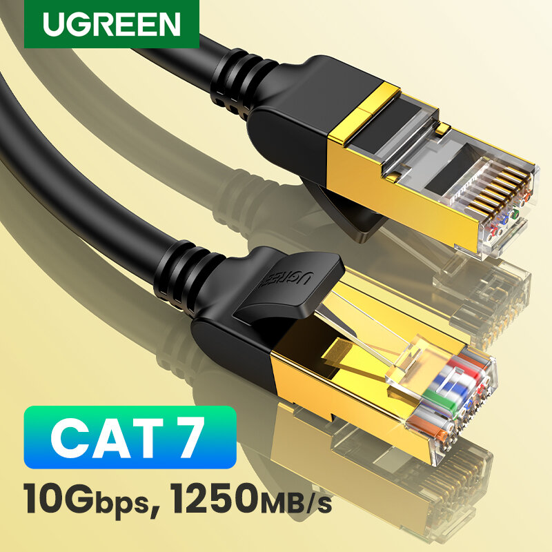 Cabo de rede do lan do gato 7 do cabo dos ethernet de ugreen rj 45 cabos de remendo lisos de alta velocidade do lan da internet para o modem cat6 do roteador cabo ethernet