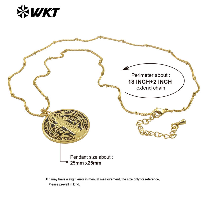 WT-MN992-Colgante de piedra de latón amarillo, collar de oro de 18K, joyería ACC