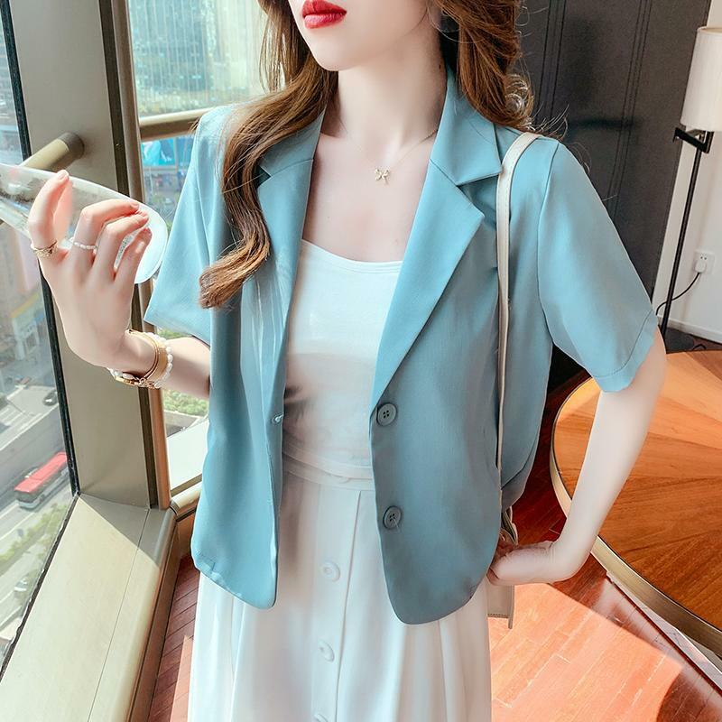 Damen bekleidung Mode anzug Kurzarm jacke 2023 Sommer dünner Stil Temperament Retro koreanische lässige Strickjacke Top-Trend