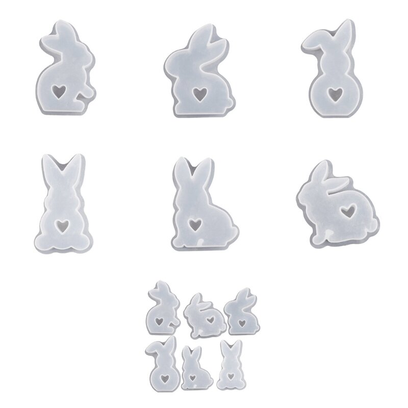 Molde silicona para velas bricolaje, molde silicona con forma conejo Pascua para aromaterapia