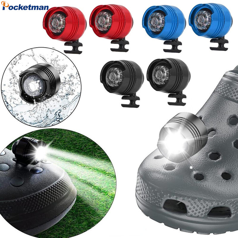 Налобный фонарь для обуви, фонарь из АБС-пластика с креплением для тапочек, водонепроницаемая IPX5, 3 режима работы, для взрослых и детей