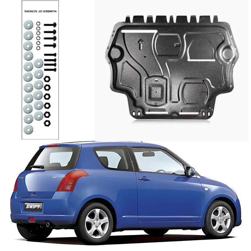 Protector contra salpicaduras de motor de coche, cubierta de guardabarros, Accesorios Negros, para SUZUKI Swift 2012-2017