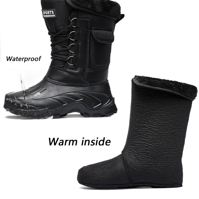 Outdoor Sports Men Boots 2023 Spring Waterproof Shoes for Men Light Rain Boots Fishing Boots Winter Snow Boots New Work Boots