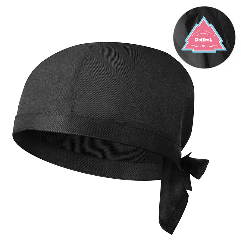 Doitool หมวกเชฟโจรสลัดเครื่องแบบบริกรหมวกตะแกรงย่างบาร์บีคิวเบเกอรี่หมวกทำงานทำอาหารร้านอาหาร (สีดำ)