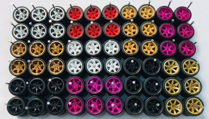 30sets/40sets 11mm wheels for 1/64 Scale Alloy Car Models 1/64 wheels with Tires + Axles for Hot Wheel/Matchbox/Domeka/Tomy 1:64