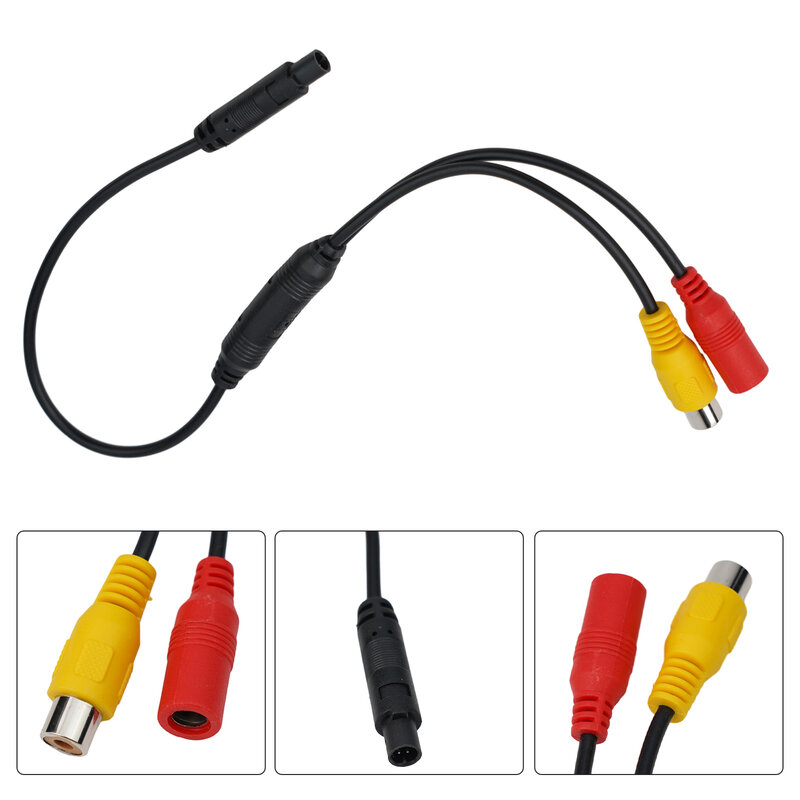 Universal Car RCA CVBS Male To 4 PIN Female Conversion Cable For Rear View Mirror DVR Conversion Cable Accessories