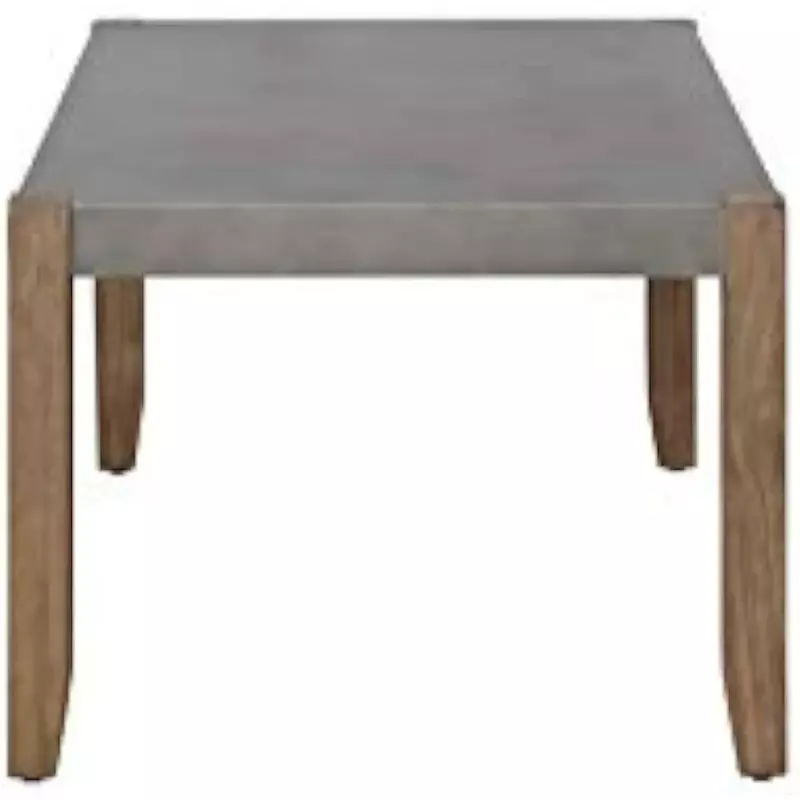 Coffee Table,36" L Faux Concrete and Wood,Coffee Tables