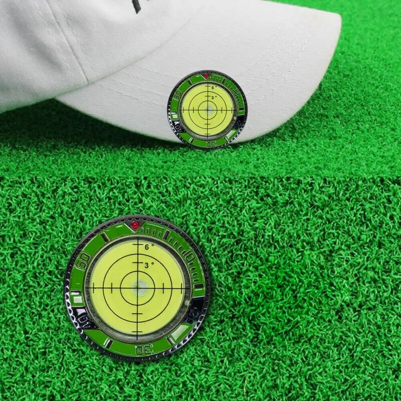 Pince à chapeau de golf avec niveau à bulles, outil de lecture vert, accessoires professionnels, balle de fer