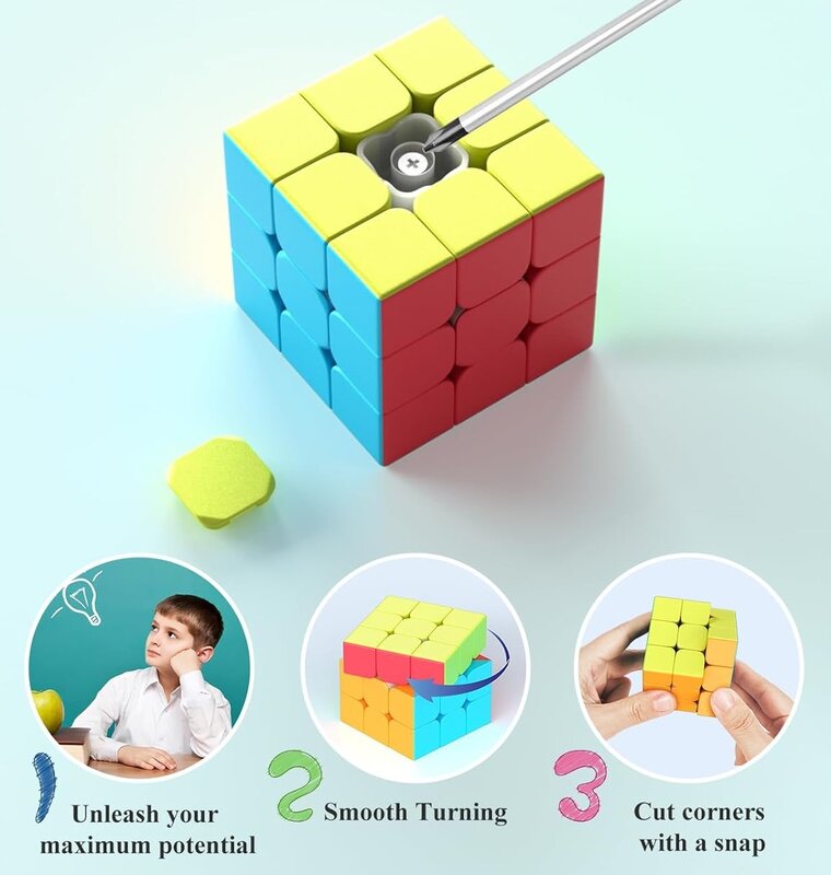 MeiLong-Professional Speed Magic Cube Set, Pyramid Speed Magic Cube, Puzzles educacionais para crianças, 2x2, 3x4, 4x4
